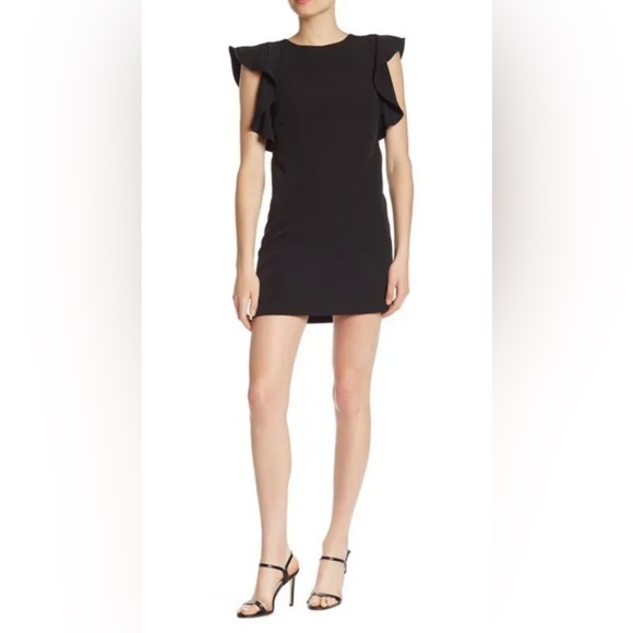 Laundry by Shelli Segal ruffle sleeve sheath dress black - Picture 1 of 7